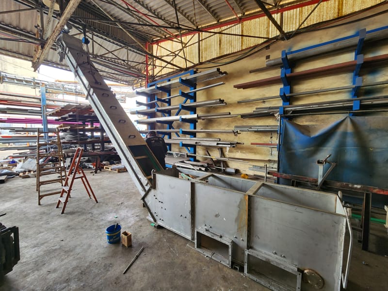 ייצור מסוע לפי תכנון כולל התקנה ואספקה והתקנת תעלות PP 