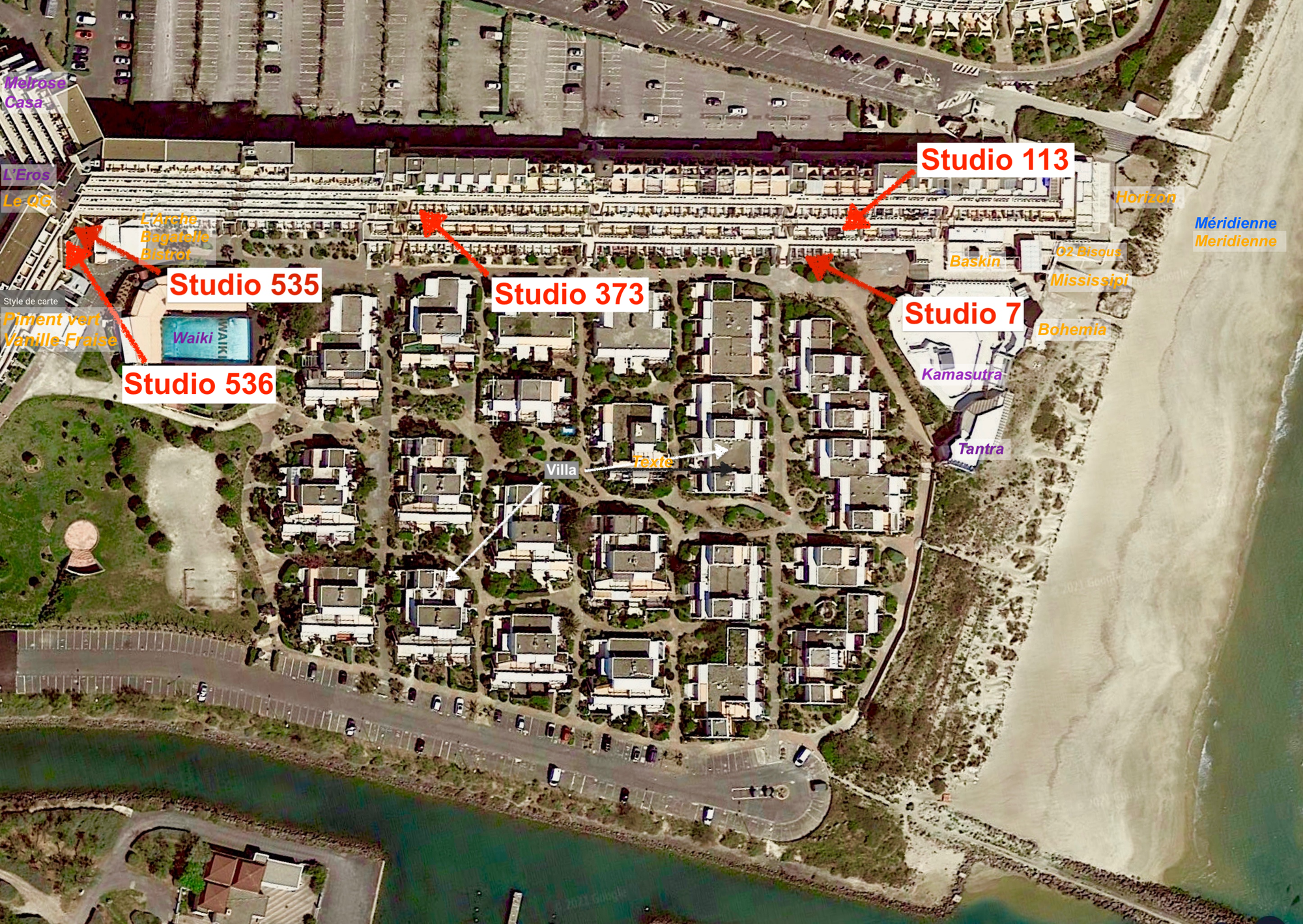Emplacement des locations