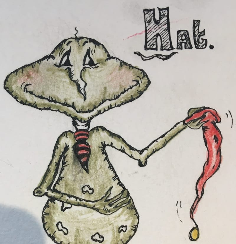 My first drawings of Goby the goblin 1992