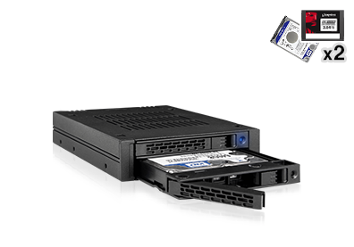 ExpressCage MB742SP-B  2 x 2.5" SATA/SAS SSD/HDD Enclosure