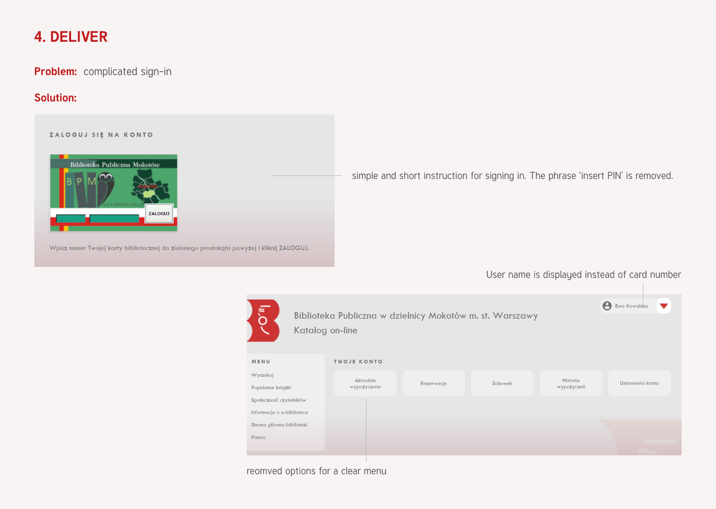 Mokotów Library on-line catalogue - redesign project