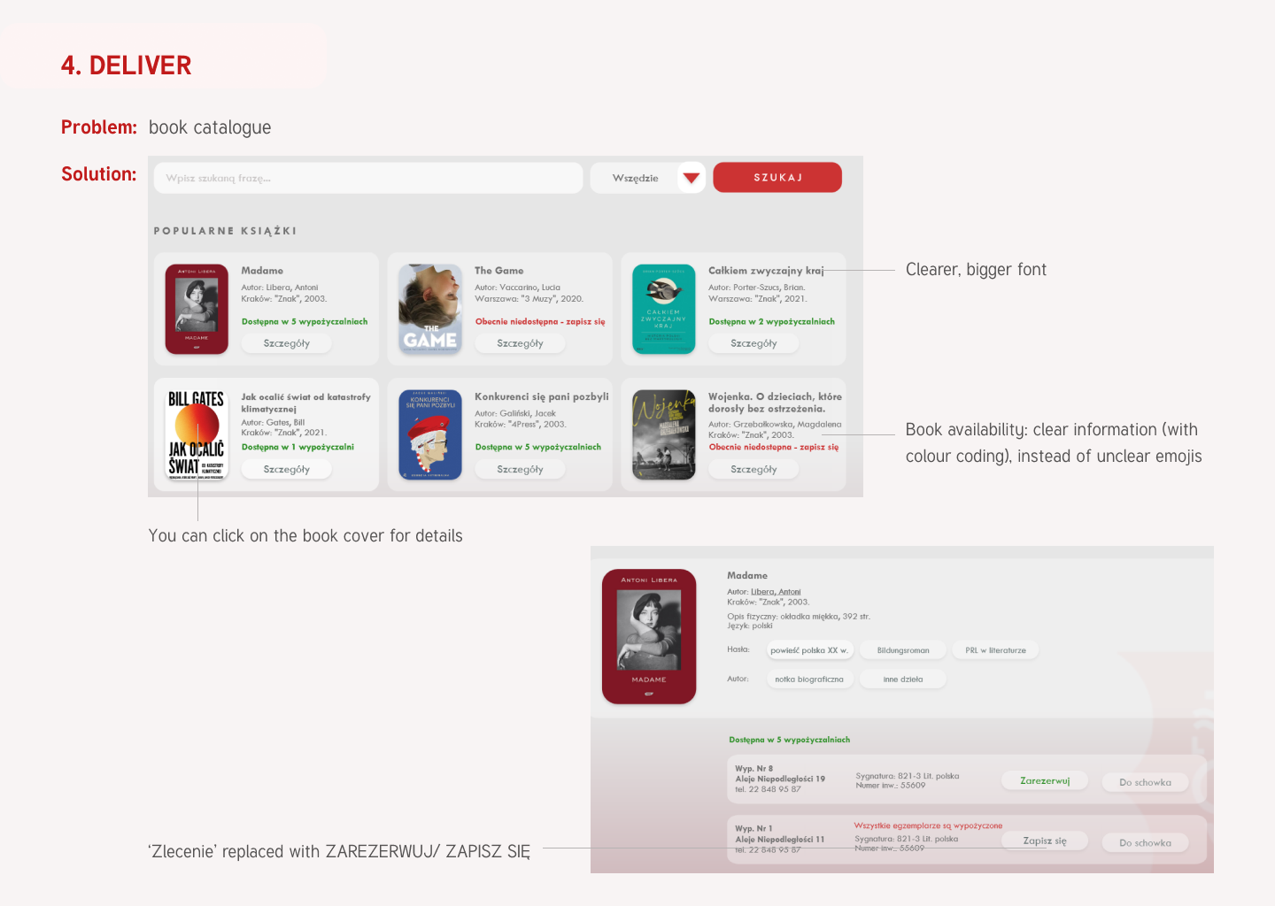Mokotów Library on-line catalogue - redesign project