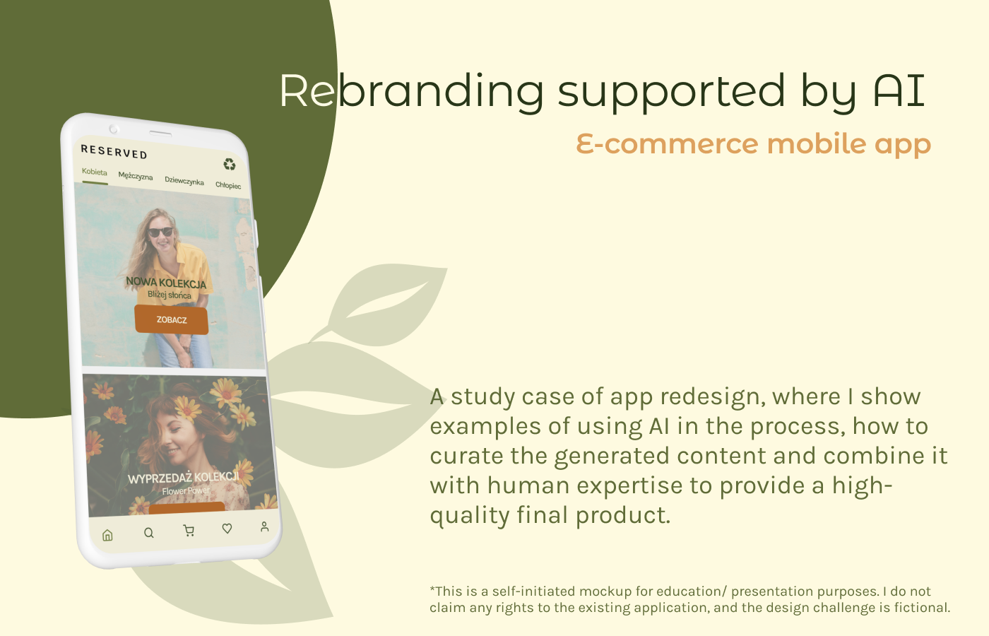 Mobile e-commerce app - redesigned with AI