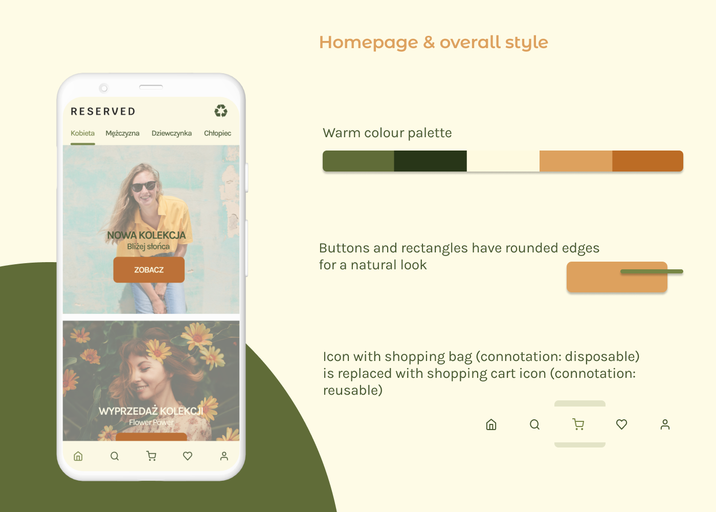 Mobile e-commerce app - redesigned with AI