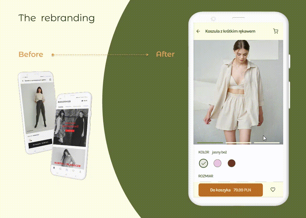 Mobile e-commerce app - redesigned with AI