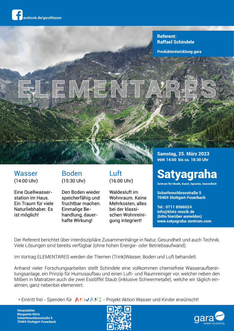 ELEMENTARES - Wasser Erde Luft - mit Raffael Schindele