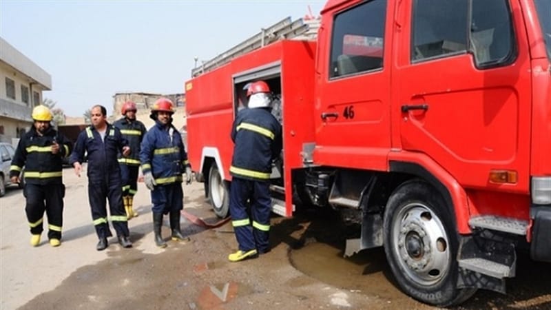 احتراق بناية تجارية شرقي بغداد