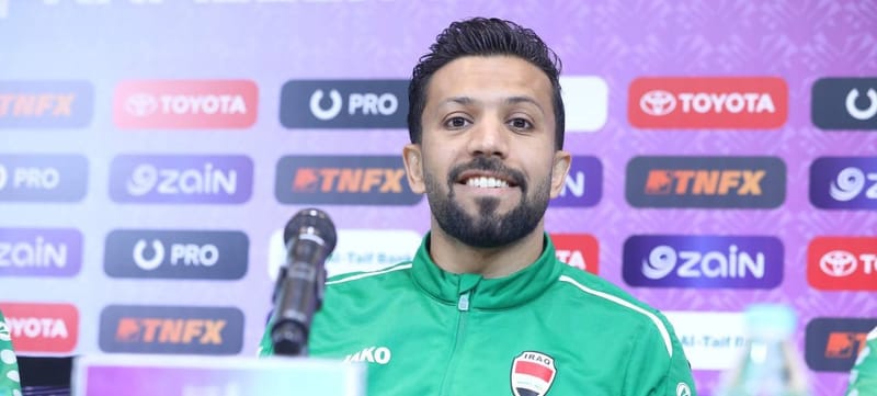 مصطفى ناظم: الأجواء داخل كتيبة أسود الرافدين مثالية ونمتلك الأفضلية في مواجهة قطر