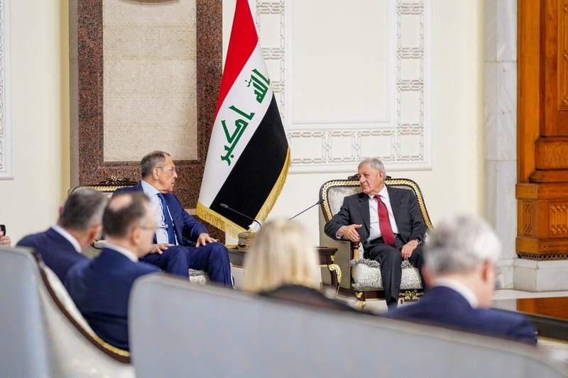 تفاصيل لقاء رئيس الجمهورية ورئيس الخارجية الروسي في بغداد