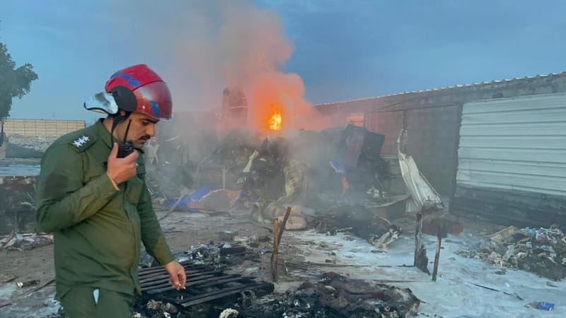 إخماد حريق اندلع بصهريج وقود جنوبي بغداد