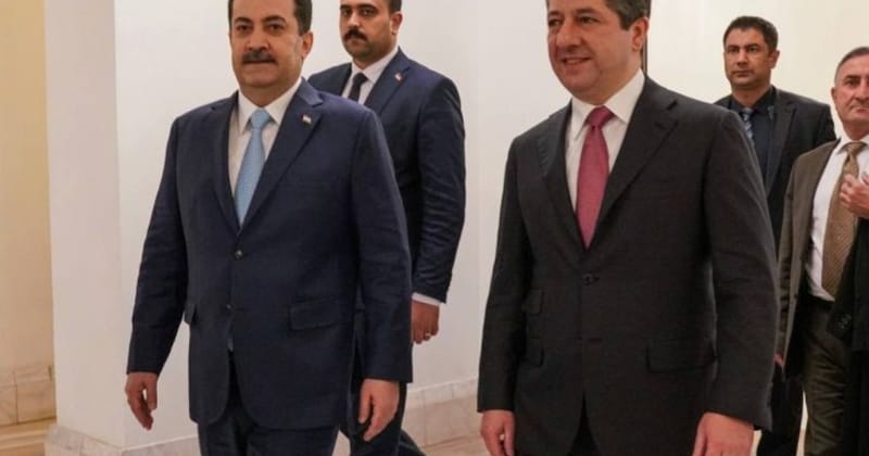 مسرور بارزاني يستقبل السوداني في أربيل