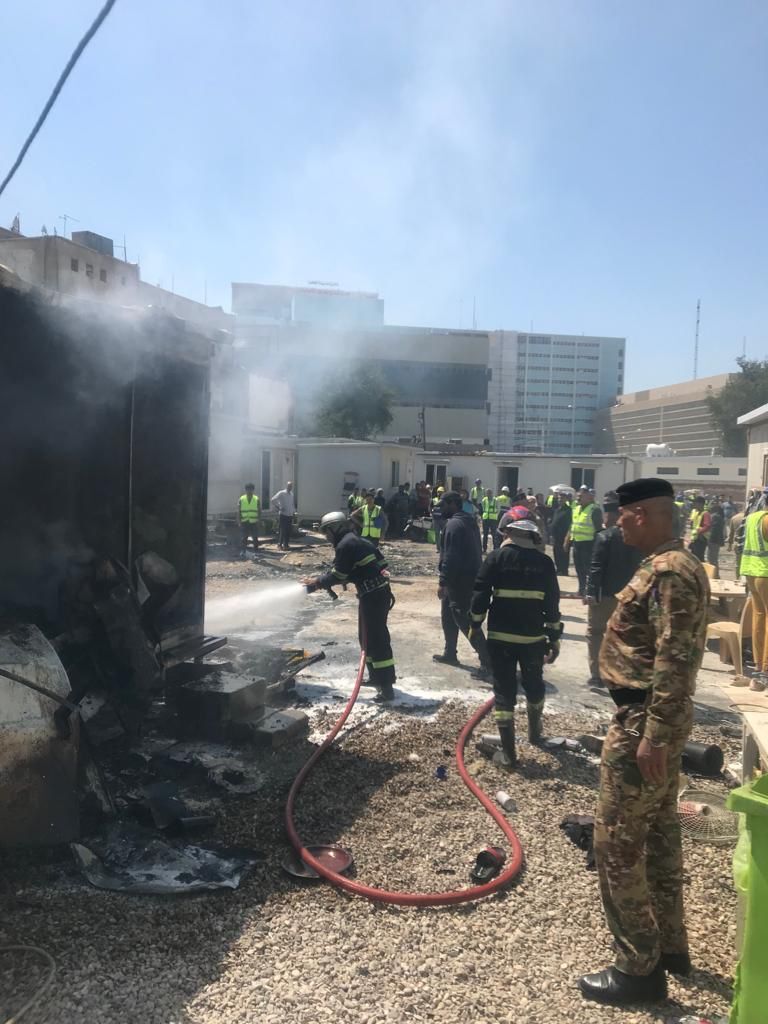 الدفاع المدني يخمد حريقا اندلع داخل كرفانات بمدينة الطب