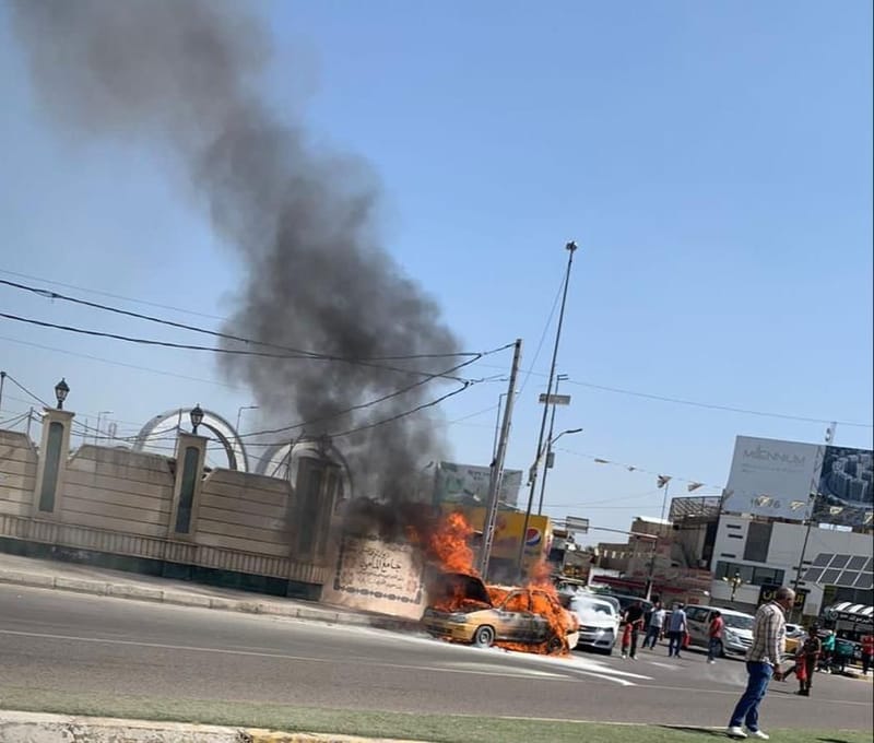 إخماد حريق سايبة قرب تقاطع سيد الحليب بالمنصور