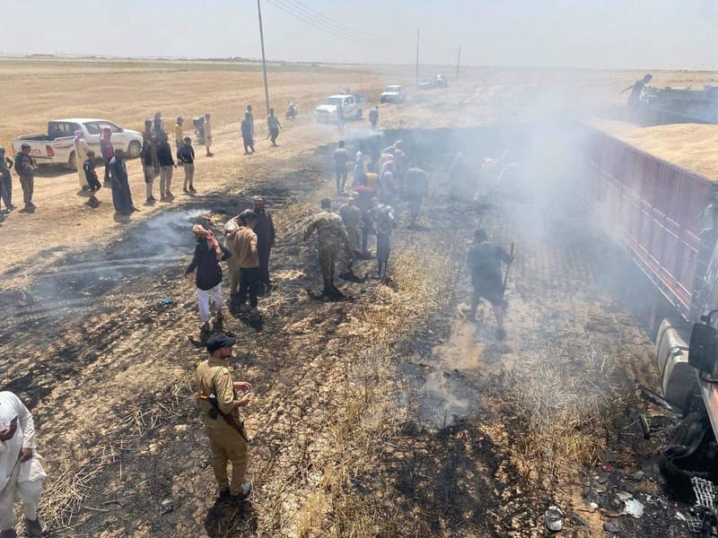الحشد يستنفر لإخماد حرائق في مزارع جنوب سنجار