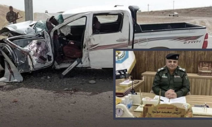 مصرع مدير شرطة خانقين بحادث سير في كوردستان