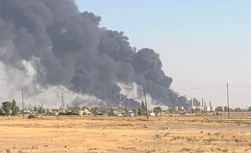 اندلاع حريق ضخم في شركة غاز الشمال بمحافظة كركوك