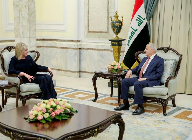 رئيس الجمهورية وبلاسخارت يبحثان ملف النازحين والتغيرات المناخية