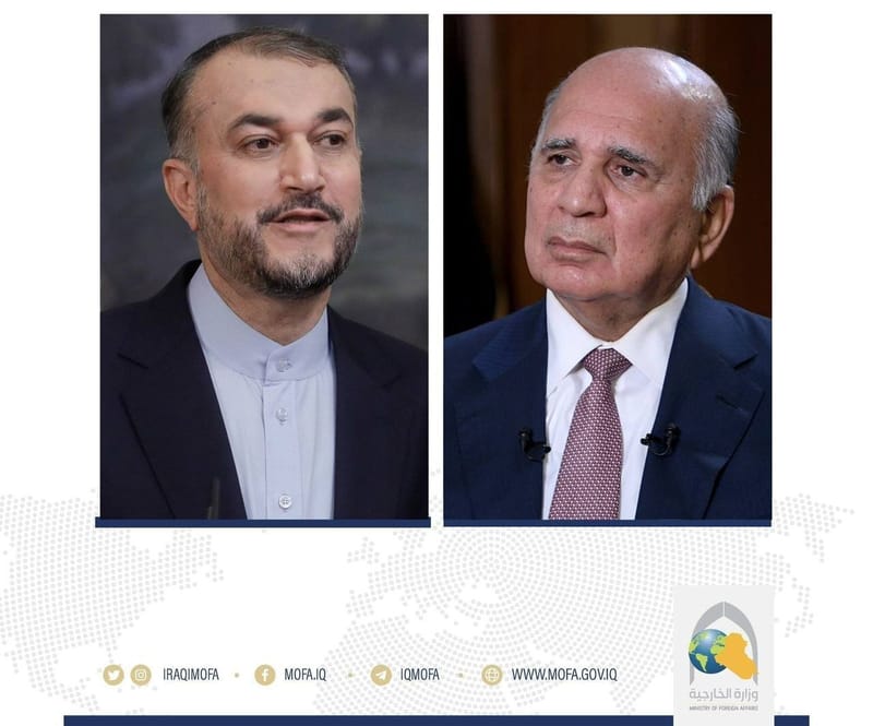 وزير الخارجية يؤكد لنظيره الإيراني موقف العراق الثابت تجاه القضيَّة الفلسطينيَّة