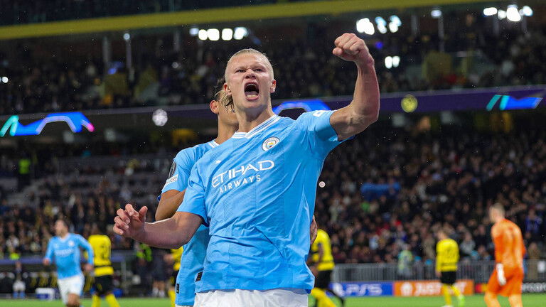 هالاند يطيح برقم مبابي في دوري الأبطال