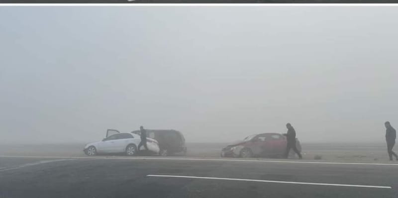 الضباب يتسبب بحادث "عنيف" بين 7 مركبات على طريق موصل – بغداد