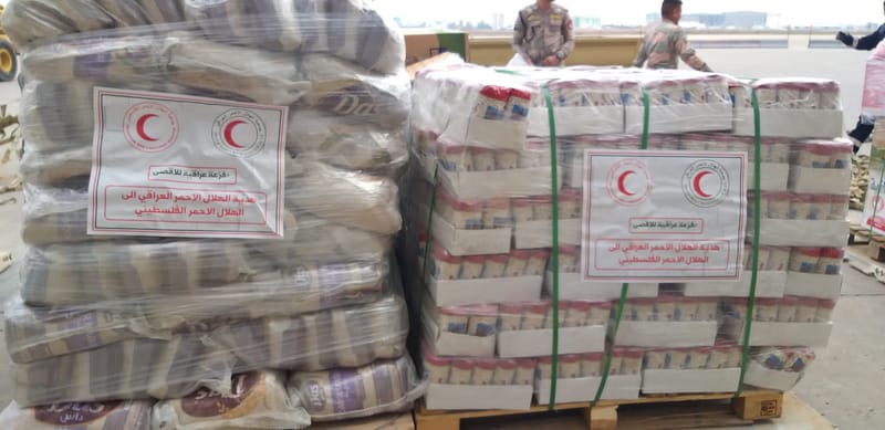 بالصور..العراق يرسل أكثر من 15 طنا من المواد الغذائية والاغاثية لغزة عبر مصر