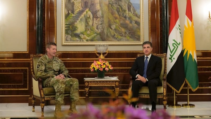 "هجمات المسيرات" على طاولة بارزاني وجنرال امريكي في أربيل