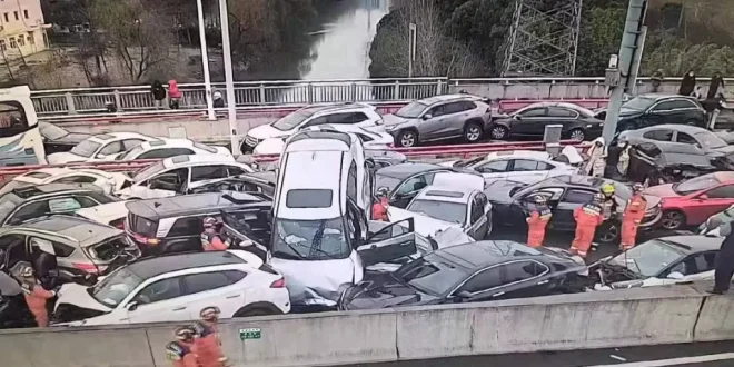 تصادم أكثر من 100 سيارة في الصين بسبب الظروف الجوية