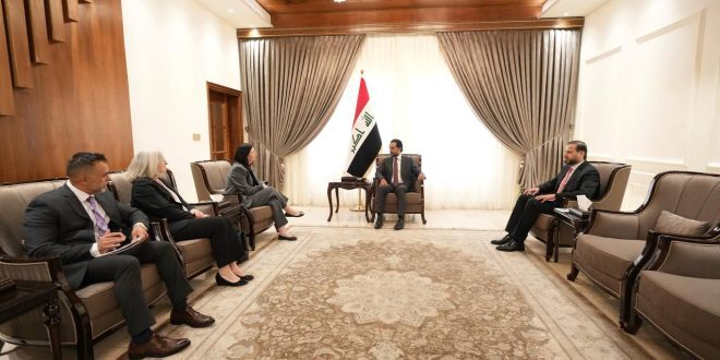 الحلبوسي يبحث مع وفد من الخارجية الأميركية تعزيز العلاقات بين بغداد وواشنطن