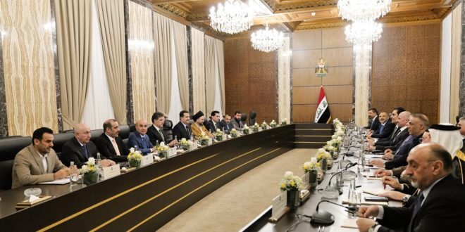 اجتماع قادة الإطار مع السوداني بحضور بارزاني يشدد على تعزيز التعاون بين بغداد والإقليم