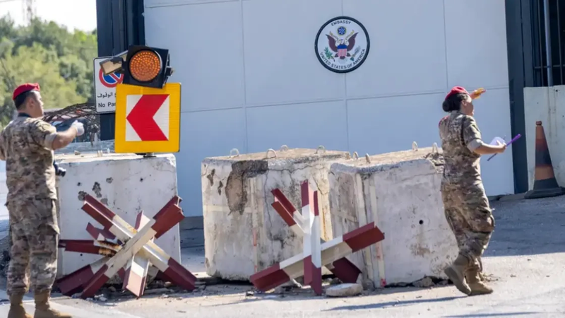 إطلاق رصاص باتجاه السفارة الأمريكية في بيروت