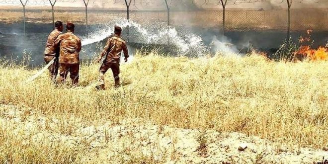 نينوى.. قوات حرس الحدود تخمد حريقًا كبيرًا في أرض زراعية قرب ناحية ربيعة