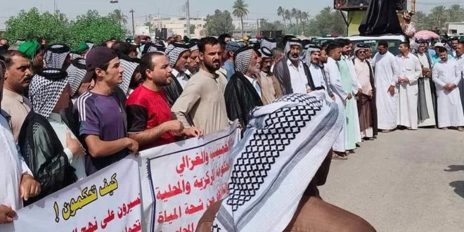 ذي قار.. تظاهرات غاضبة تدخل يومها الخامس أمام محطة كهرباء الناصرية احتجاجاً على أزمة الكهرباء