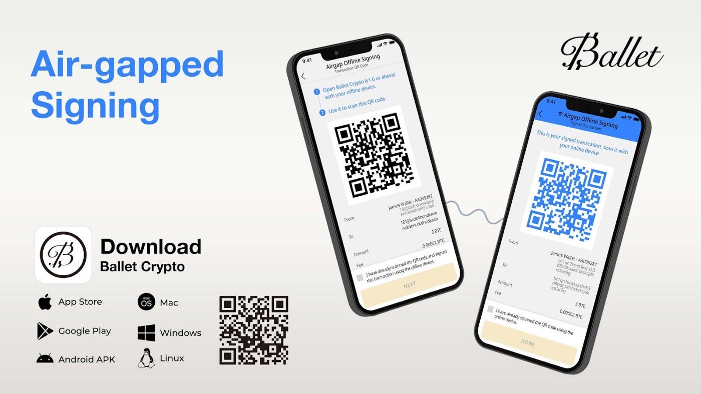 Introducing the Air-gapped Signing Function. Cold Storage Is Still Favored Over Hot: BALLET Hardware Wallet