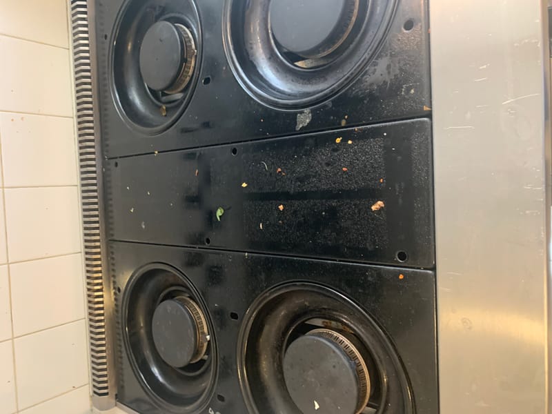 Stove cleaning before and after