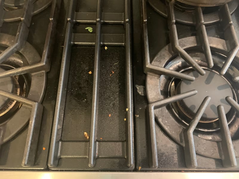Stove cleaning before and after