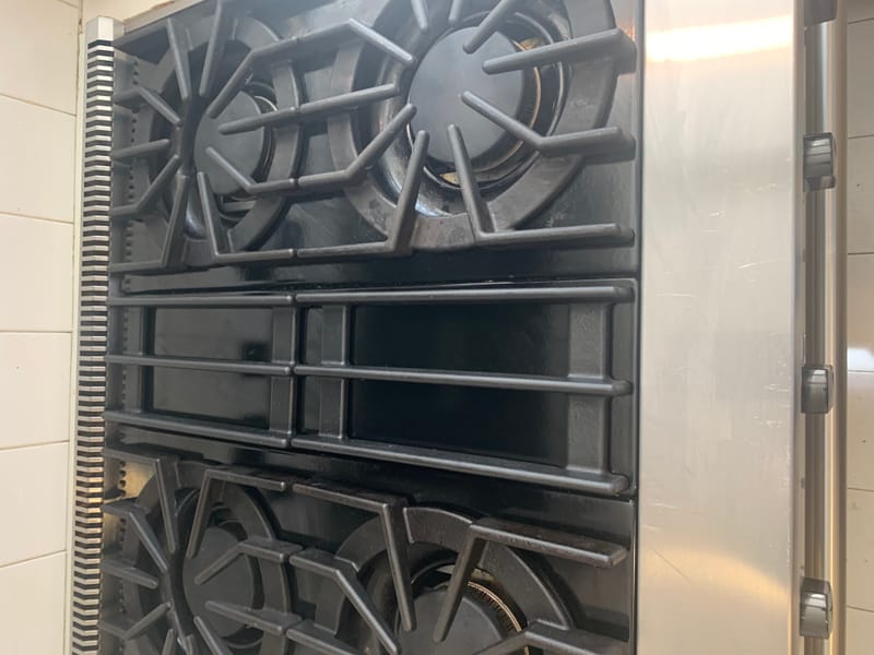 Stove cleaning before and after