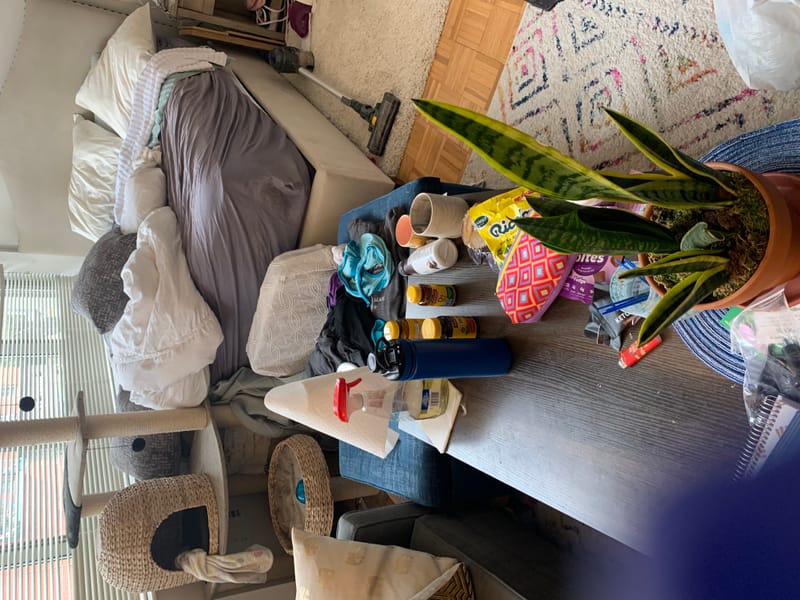 Studio cleaning before and after