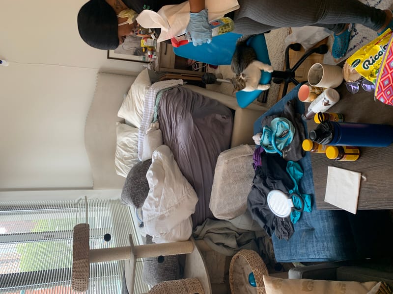 Studio cleaning before and after