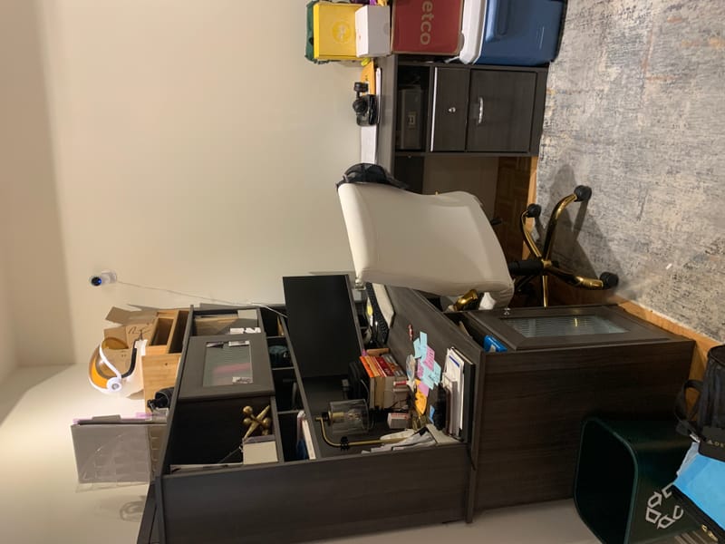 Studio cleaning before and after