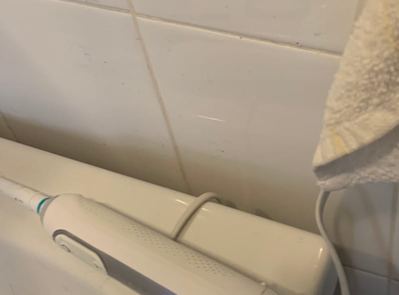 Toothbrush holder cleaned