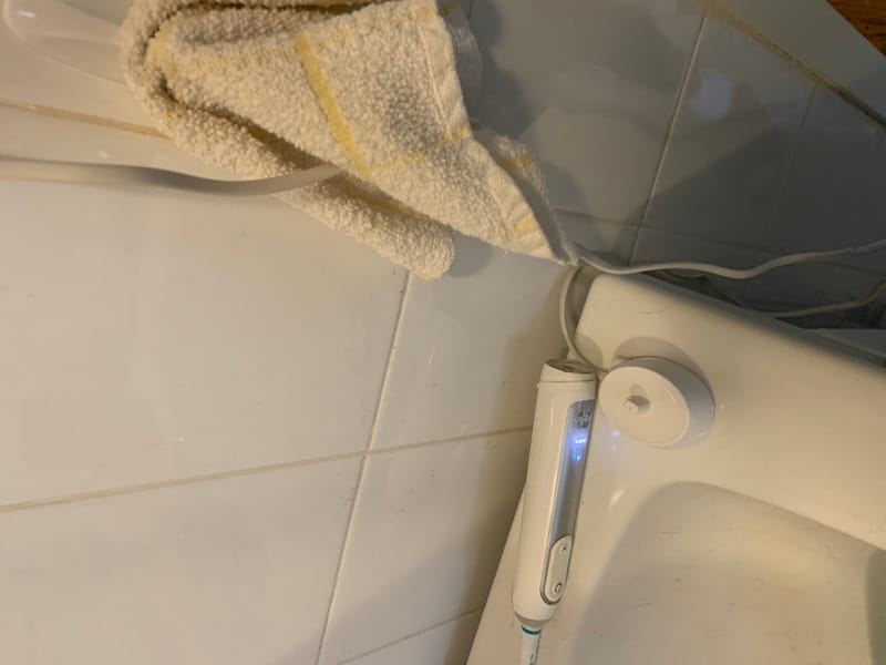 Toothbrush holder cleaned