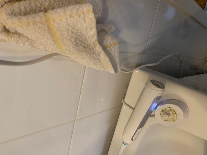 Toothbrush holder cleaned