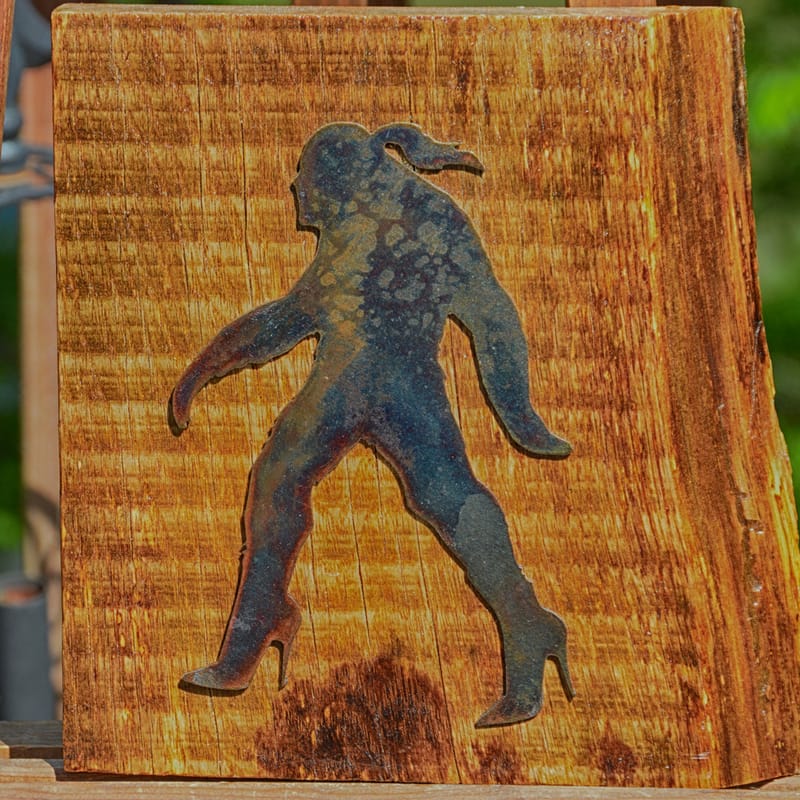 Heat Treated Metal, Live Edge Barnwood Cryptid Designs