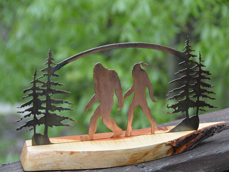 Heat Treated Metal, Live Edge Barnwood Cryptid Designs