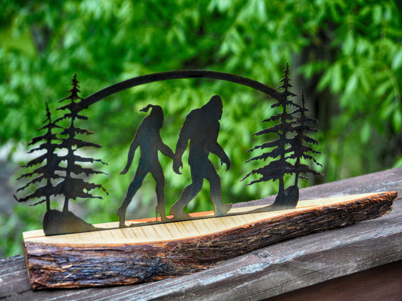 Heat Treated Metal, Live Edge Barnwood Cryptid Designs