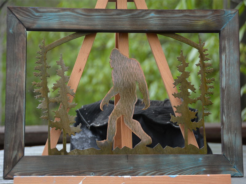 Heat Treated Metal, Live Edge Barnwood Cryptid Designs