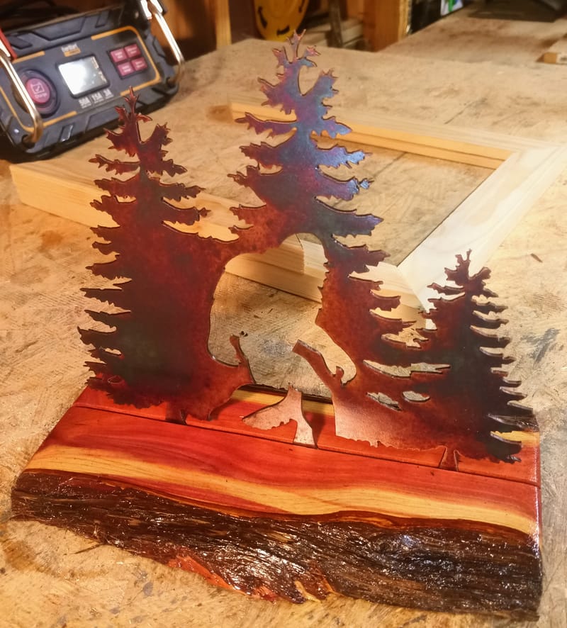 Heat Treated Metal, Live Edge Barnwood Cryptid Designs