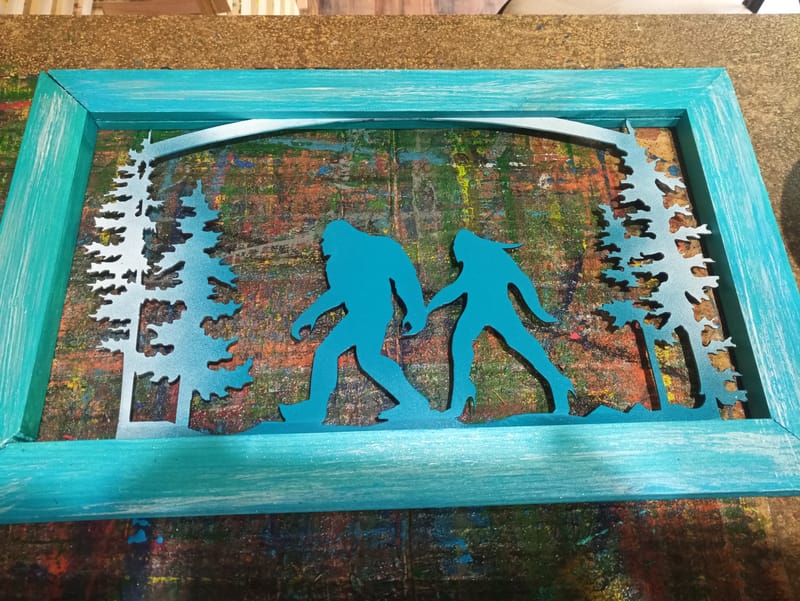 Heat Treated Metal, Live Edge Barnwood Cryptid Designs