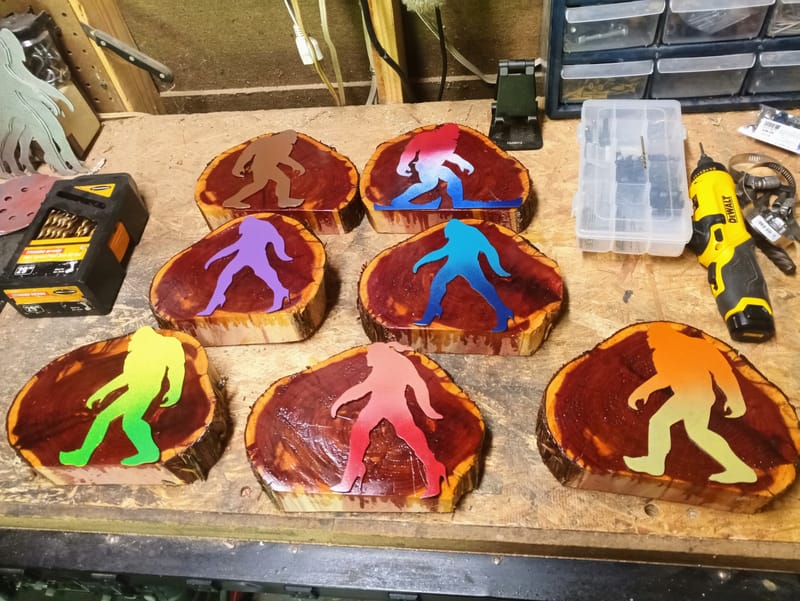 Heat Treated Metal, Live Edge Barnwood Cryptid Designs