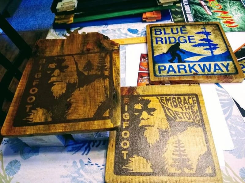 Heat Treated Metal, Live Edge Barnwood Cryptid Designs